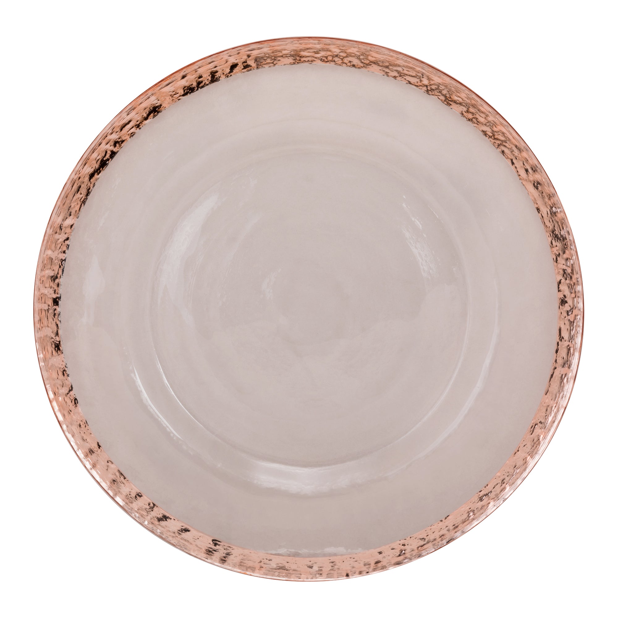 Rose Gold Rim Alpine Glass Charger Plate