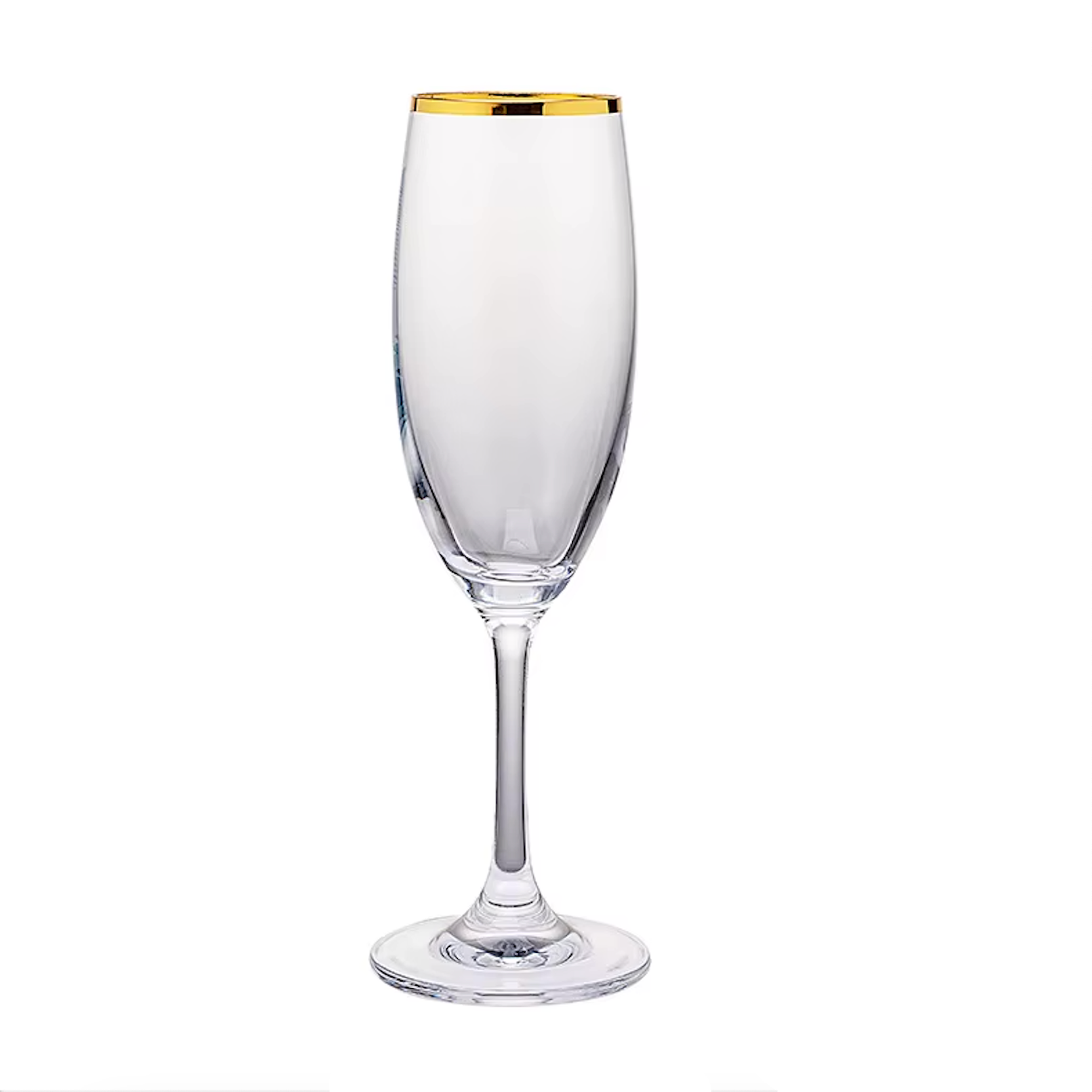 Gold Rim Champagne Flute Glass