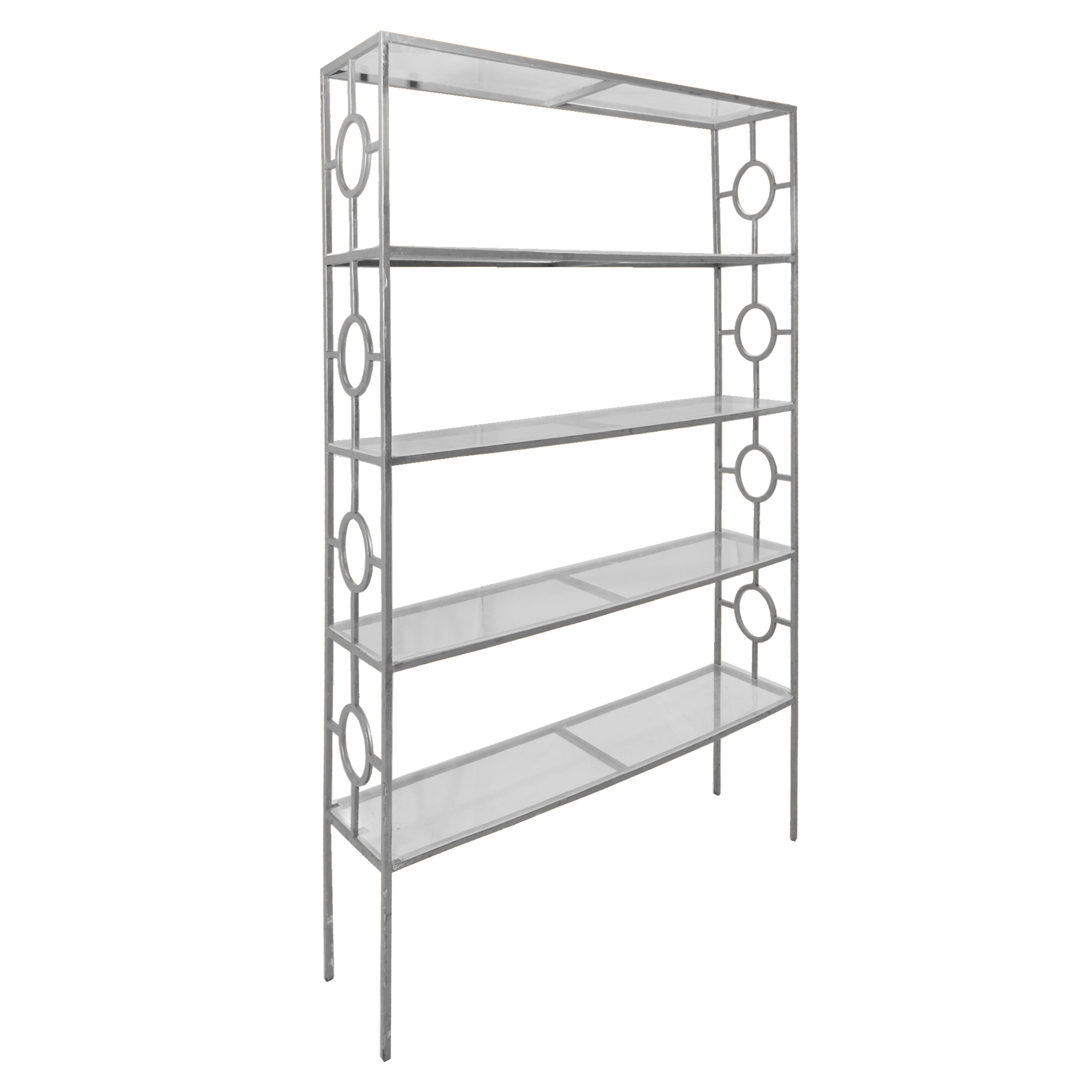 Silver Shelf w/ Circular Side Panels