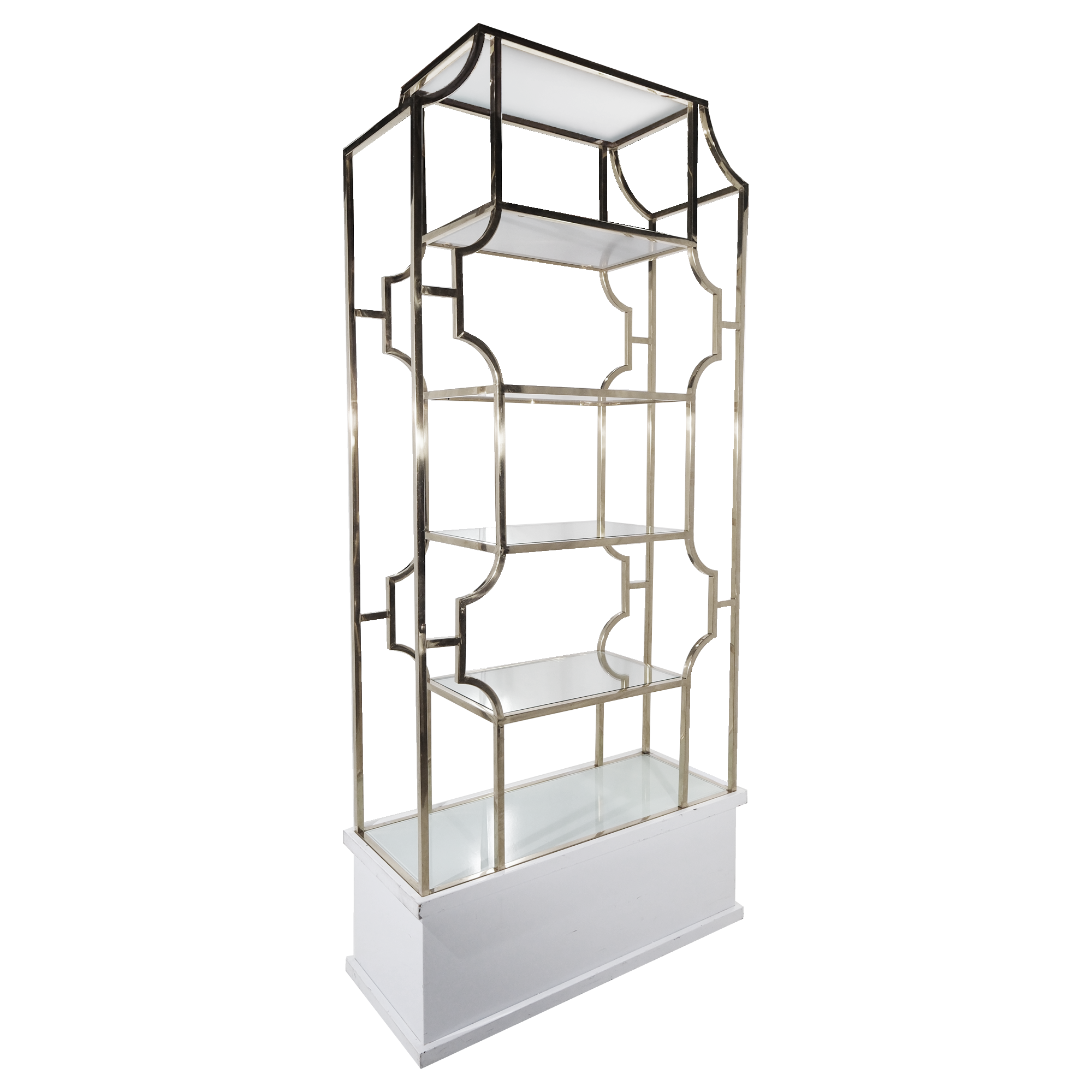 Silver Shelf w/ White Base