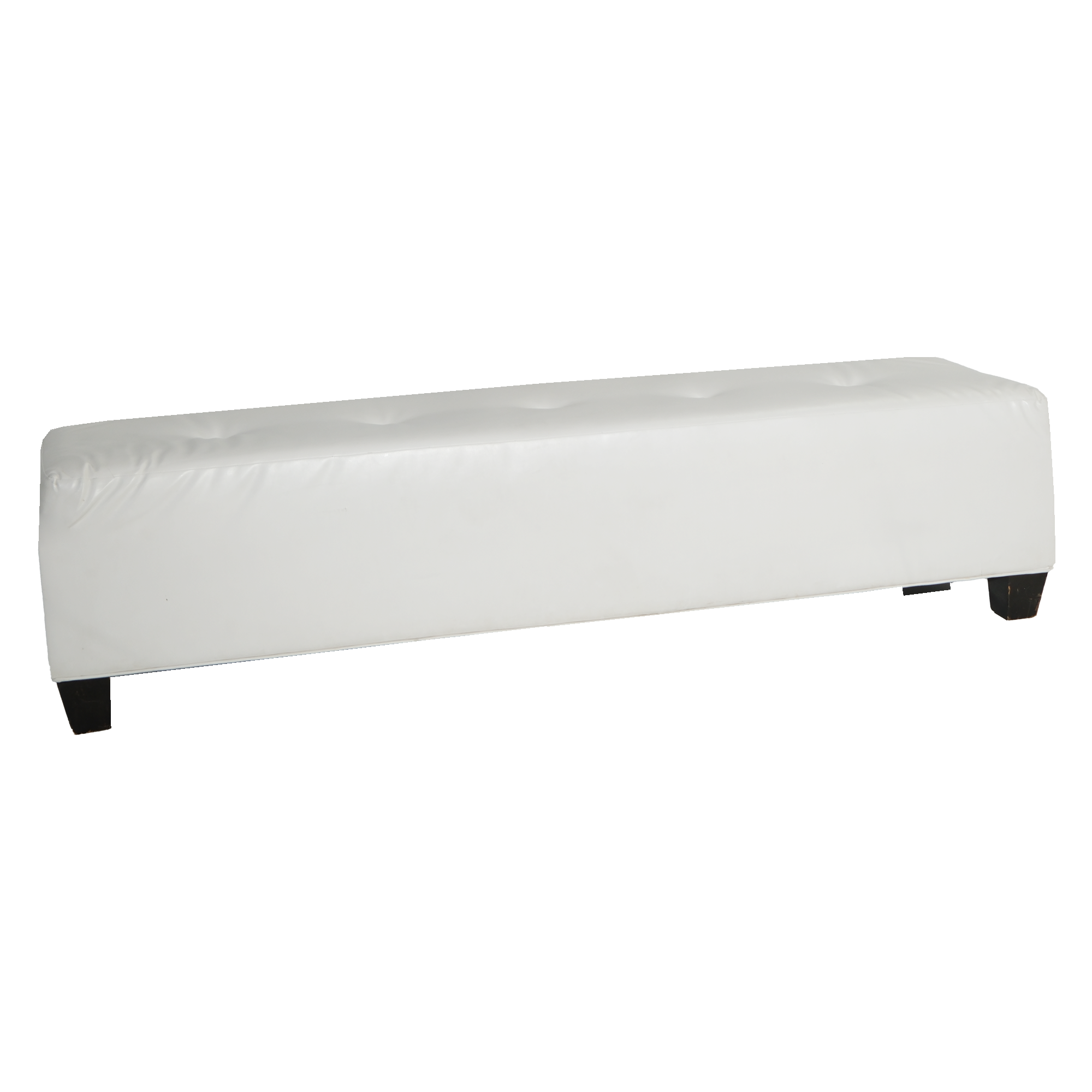 White Leather Narrow Angel Ottoman
