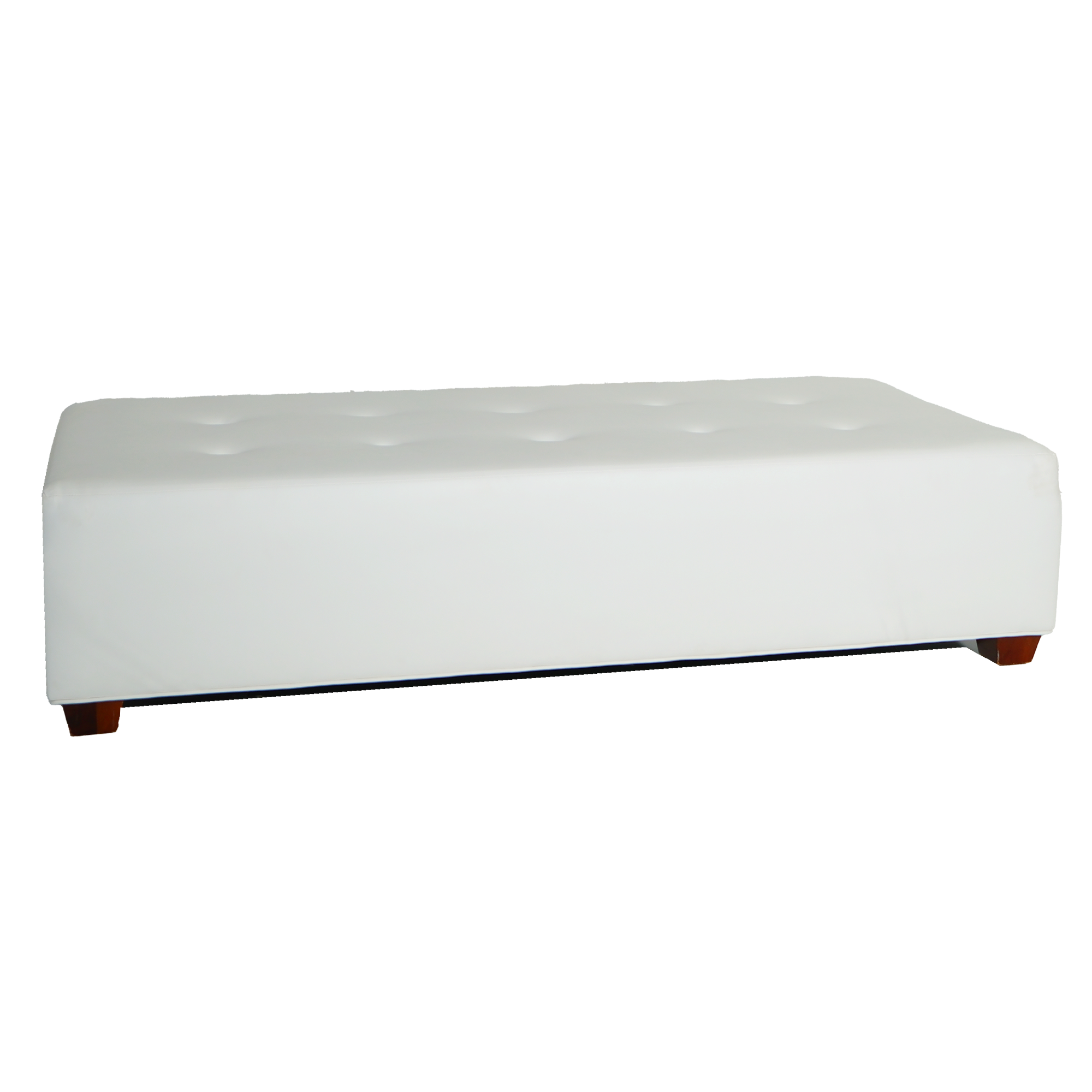 White Leather Angel Ottoman