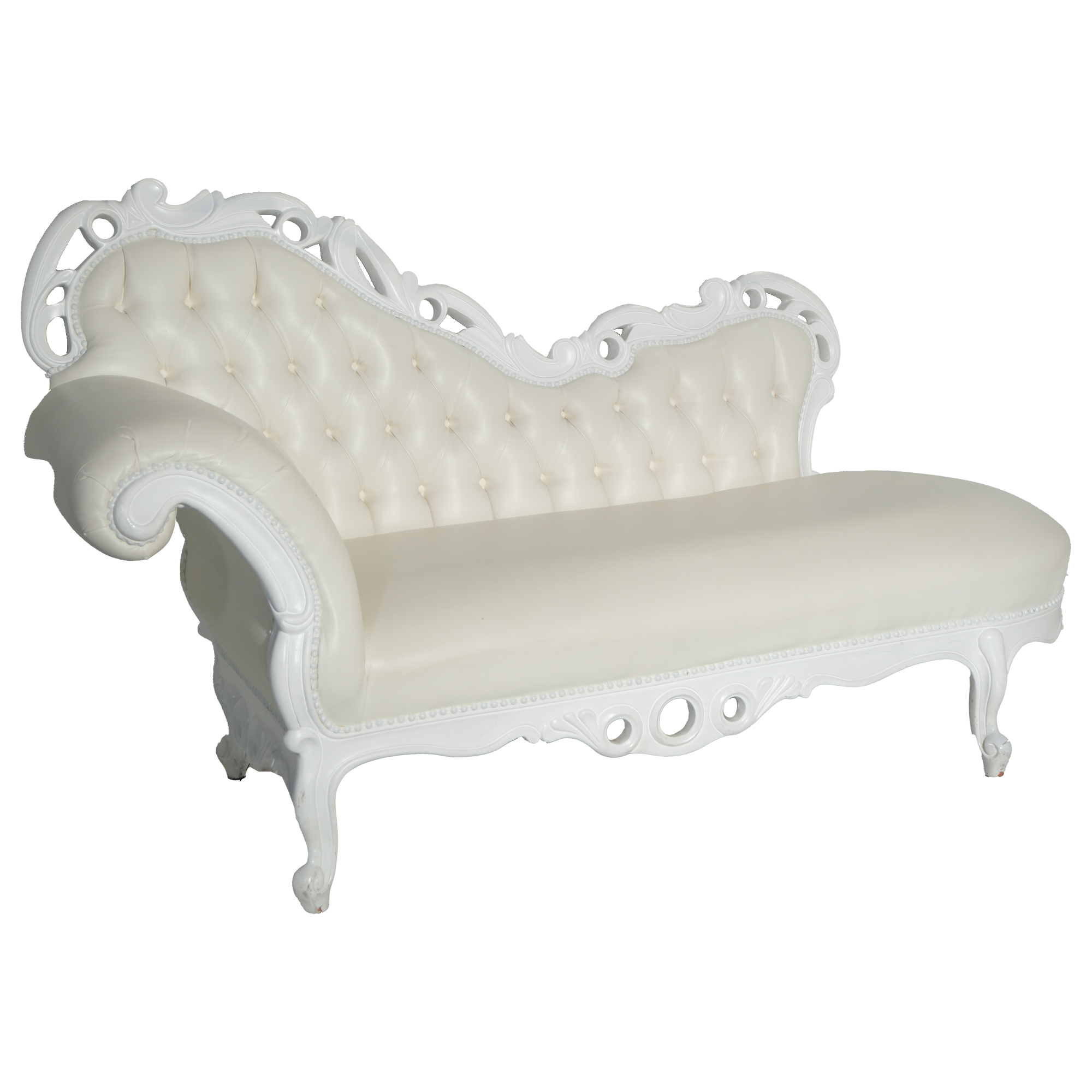 White Leather Dove Loveseat