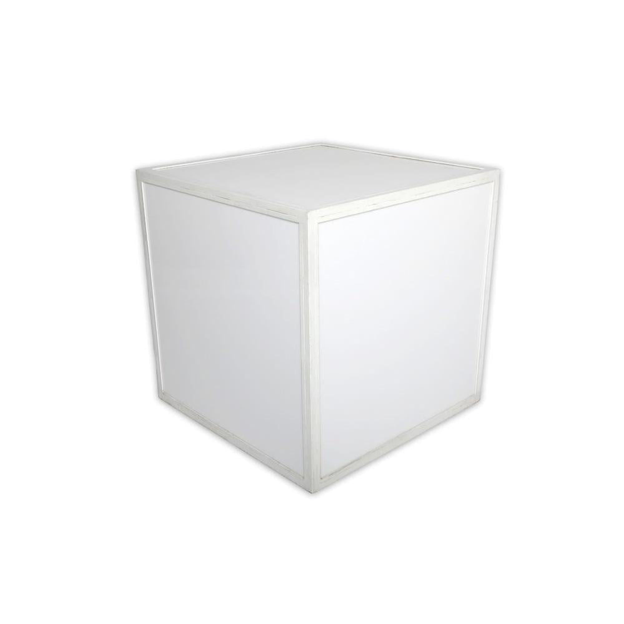 White Plexiglass Side Table w/ LED Light