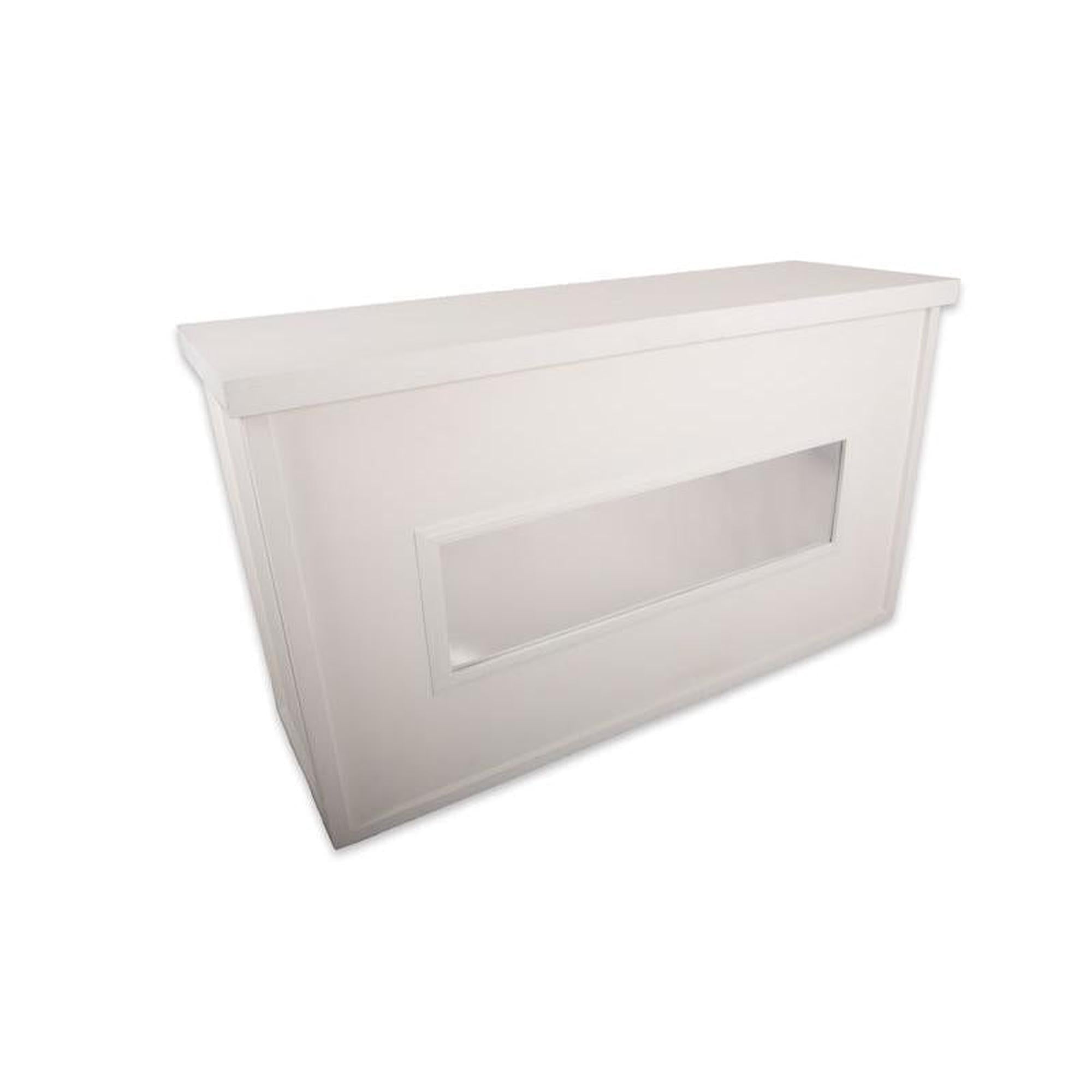 6′ White Wooden Bar w/ Center Mirror