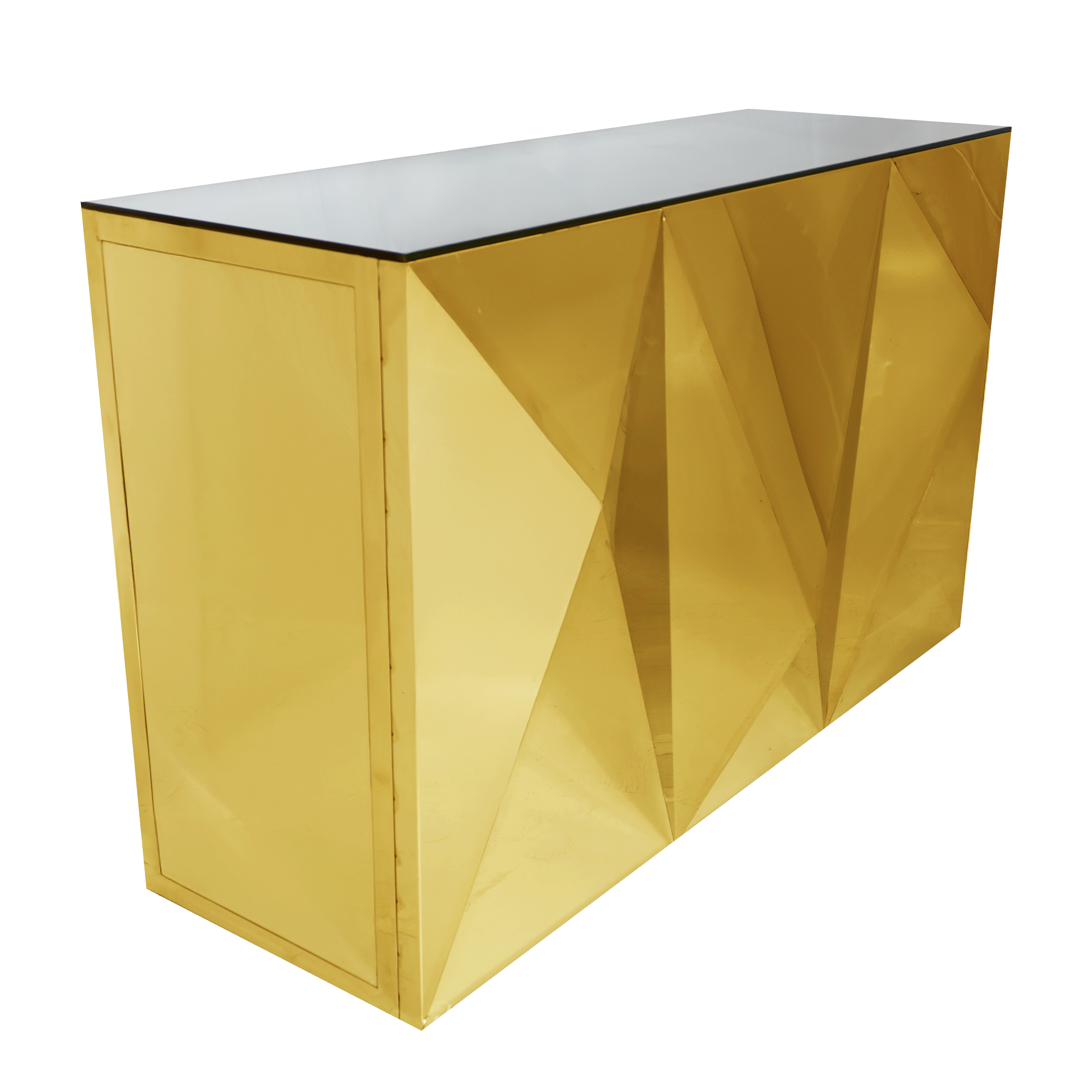 6' Gold Pyramid Bar w/ Mirror Top