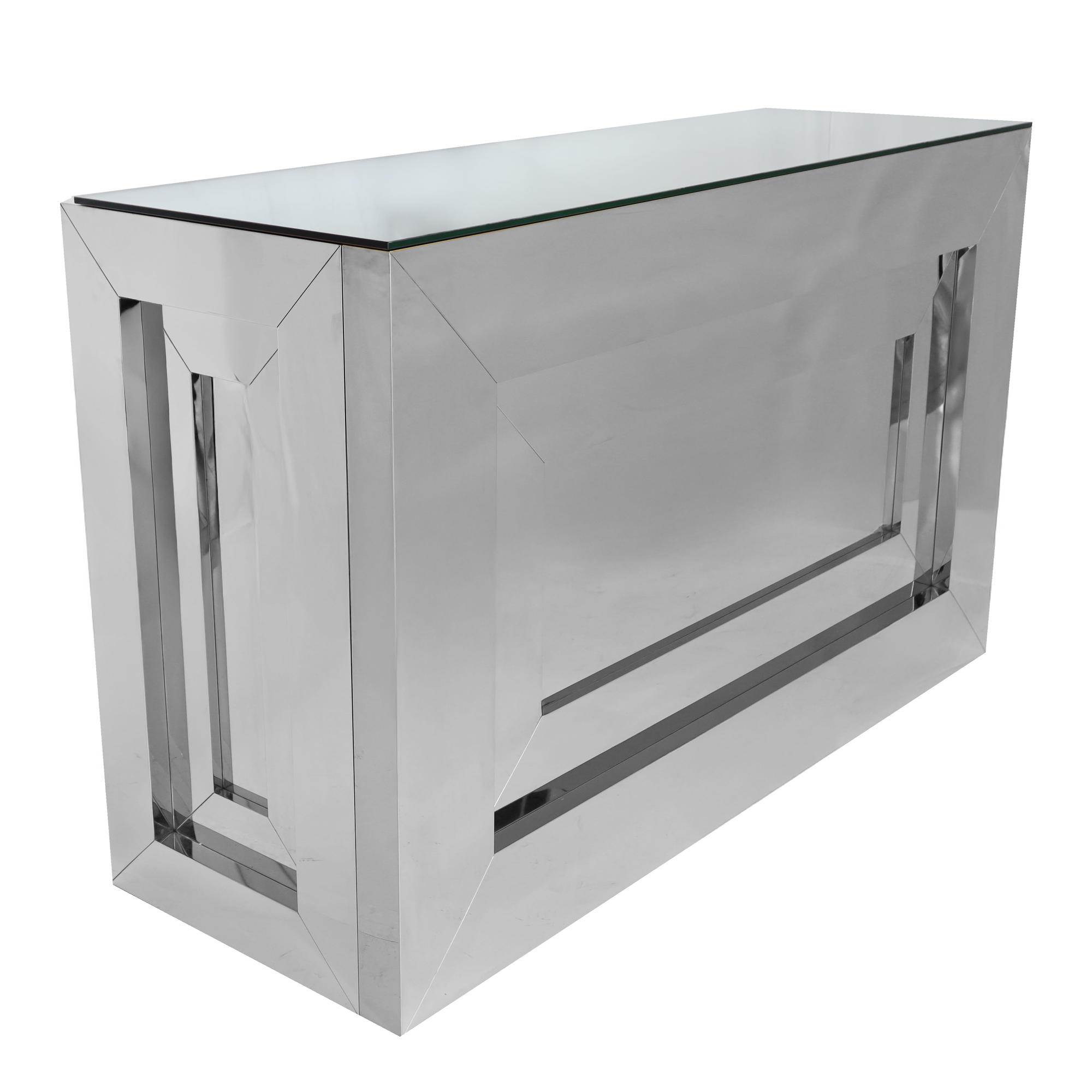 6' Silver Infinity Bar w/ Mirror Top