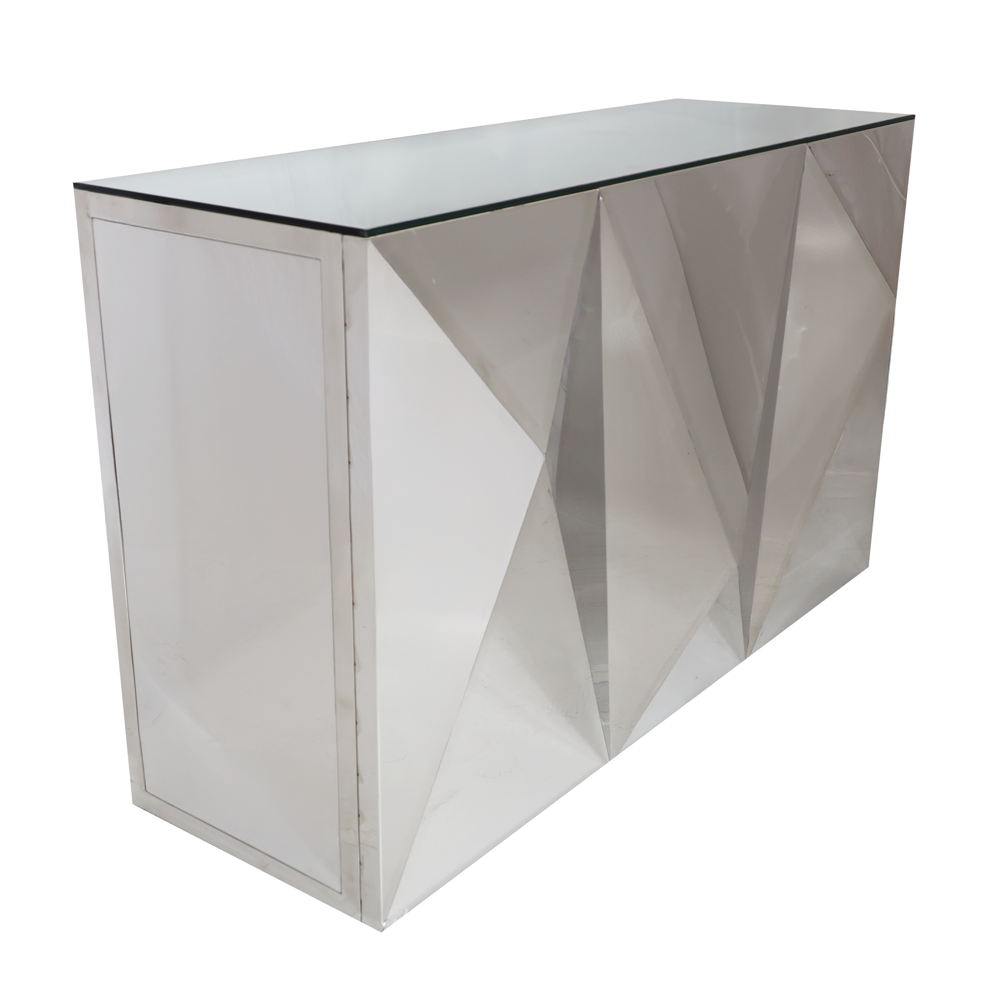 6' Silver Pyramid Bar w/ Mirror Top