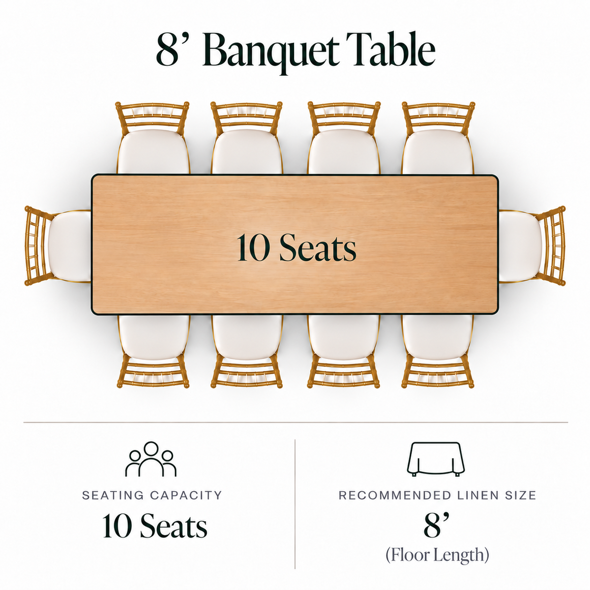8′ Banquet Table