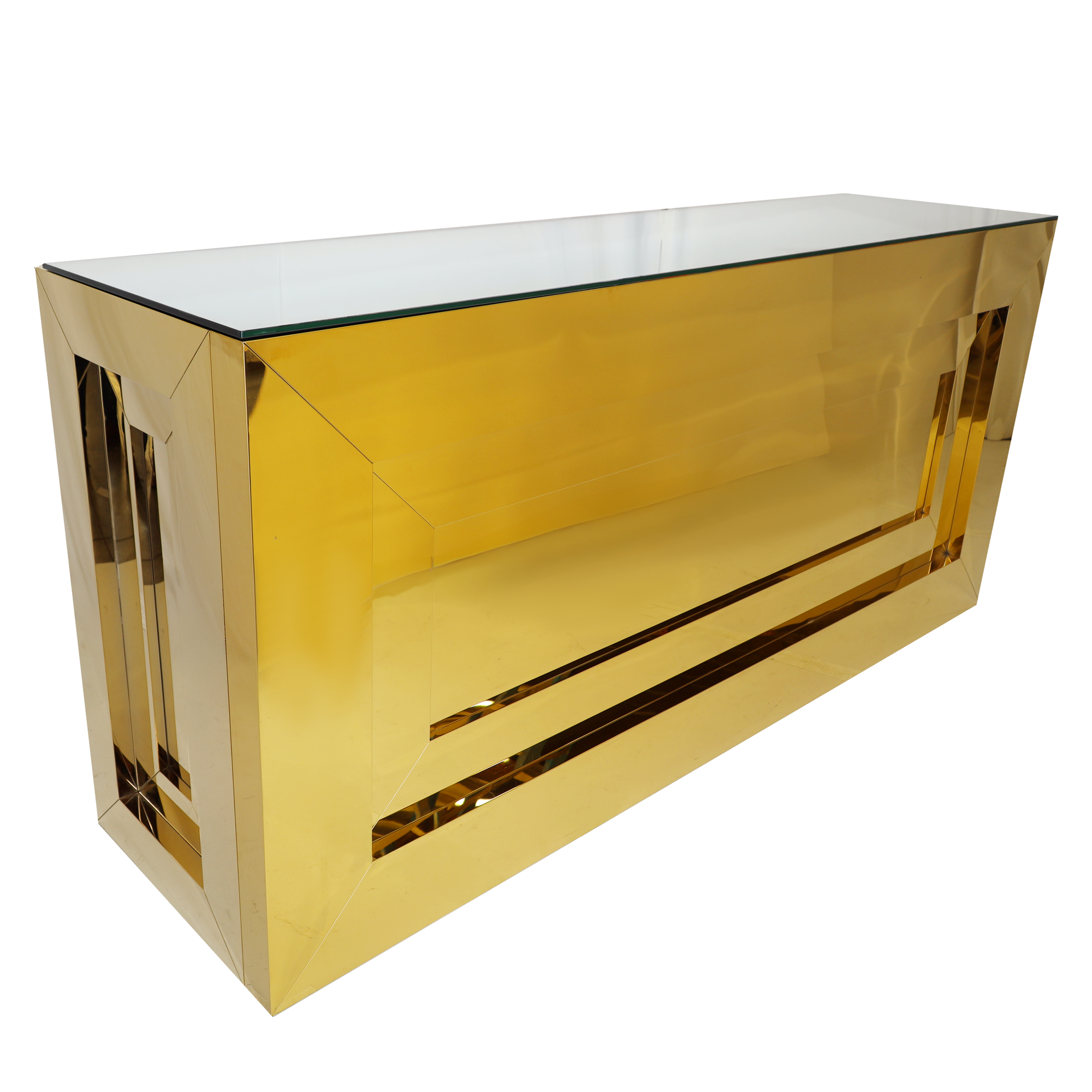 8' Gold Infinity Bar w/ Mirror Top