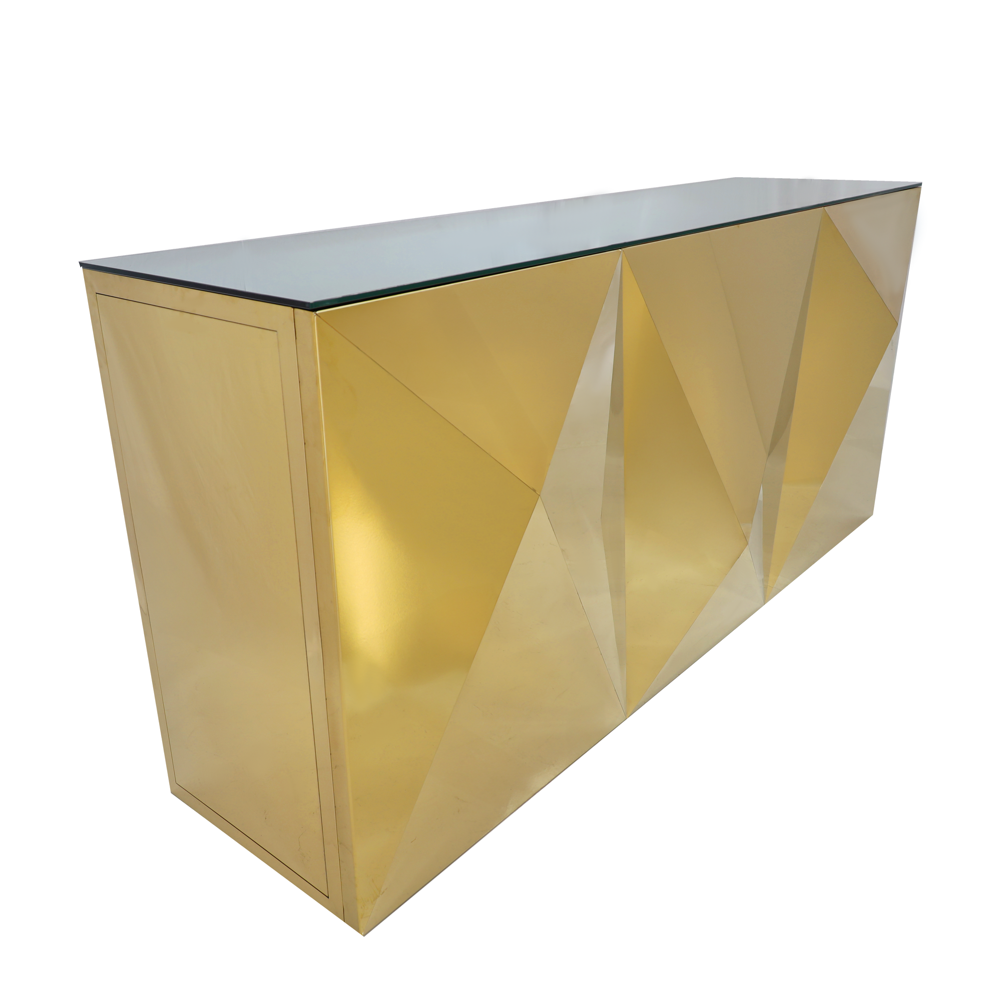 8' Gold Pyramid Bar w/ Mirror Top