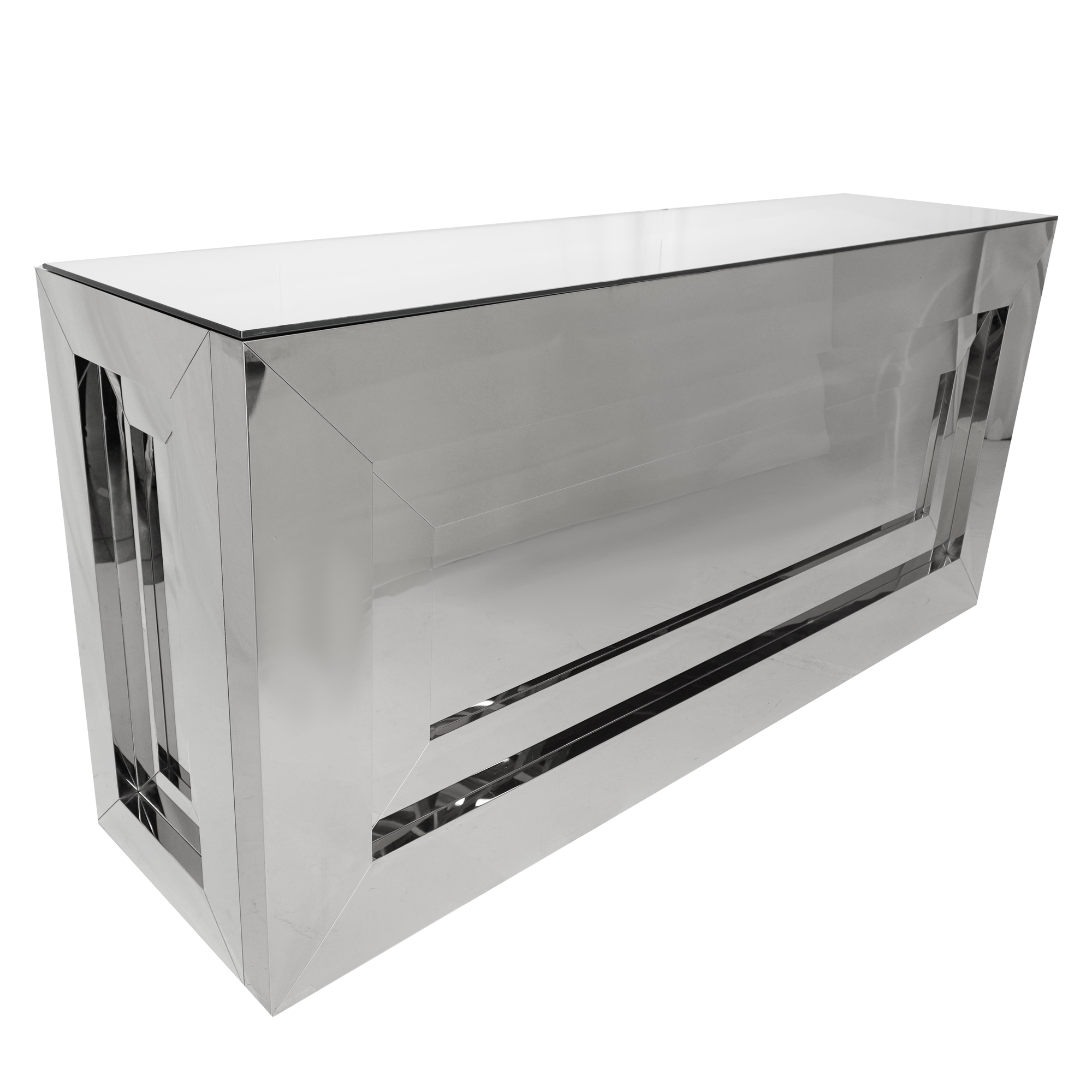 8' Silver Infinity Bar w/ Mirror Top