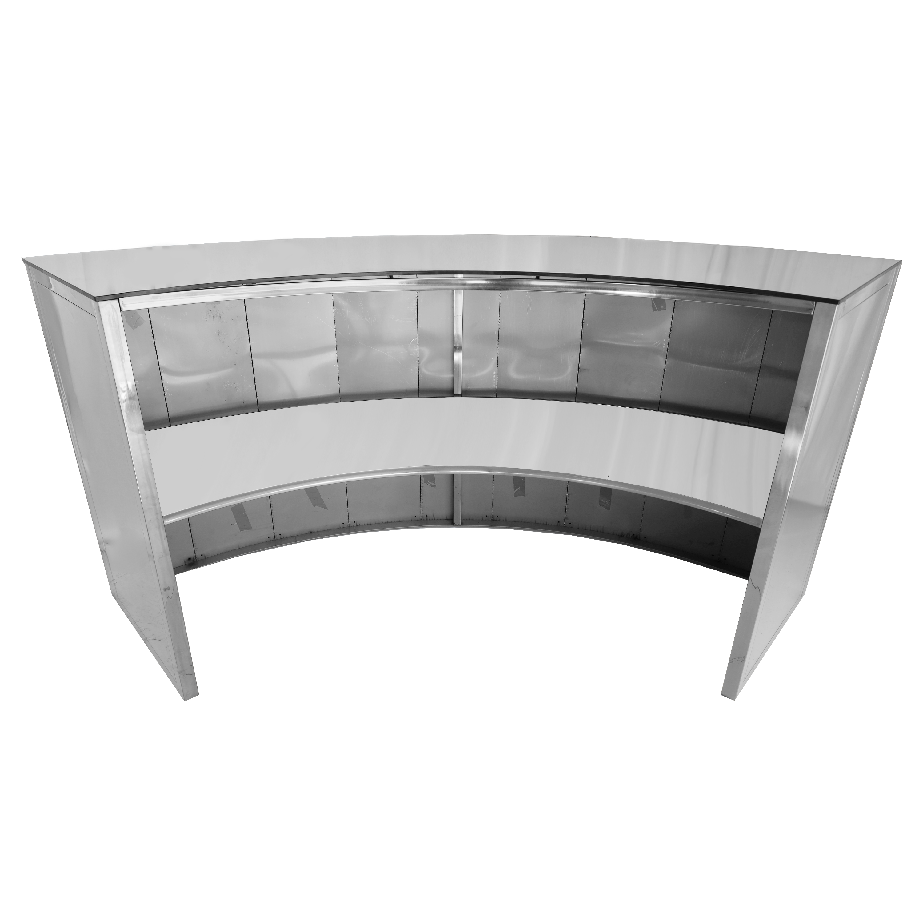 9' Silver Serpentine Bar w/ Mirror Top