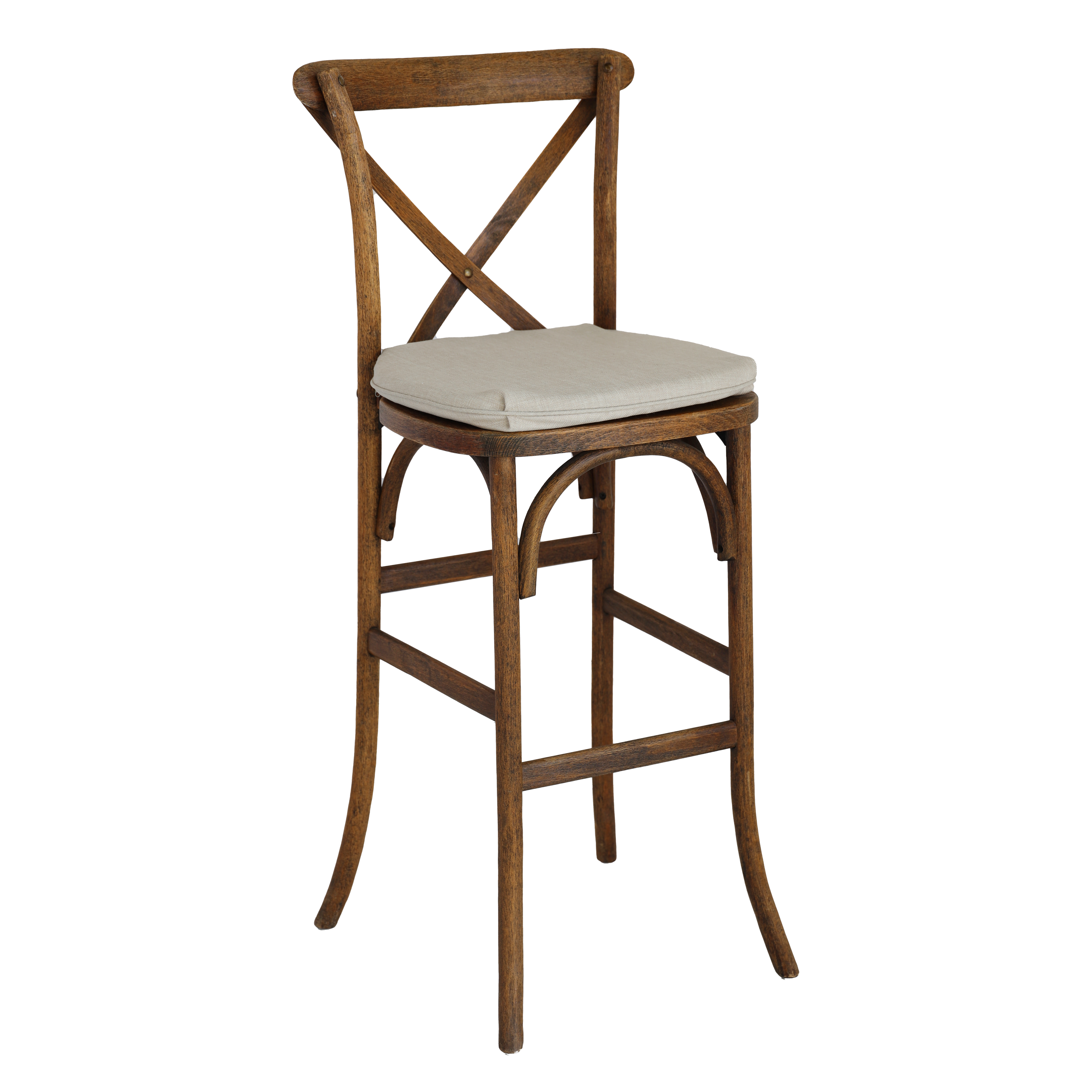 Brown X-Back Barstool