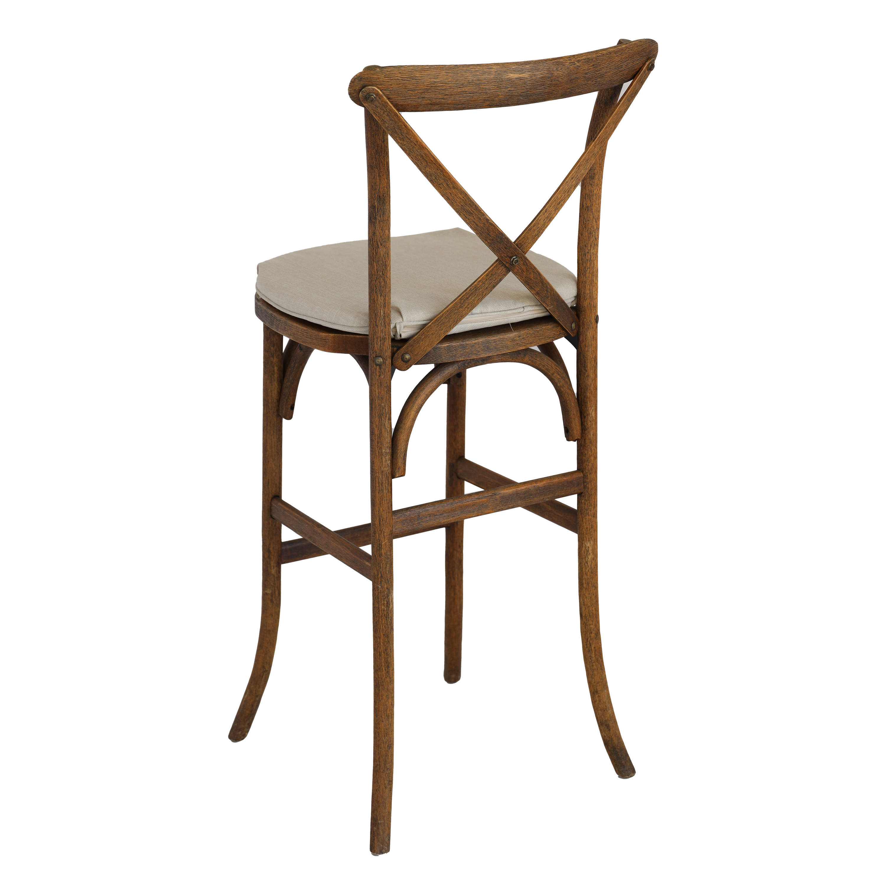 Brown X-Back Barstool