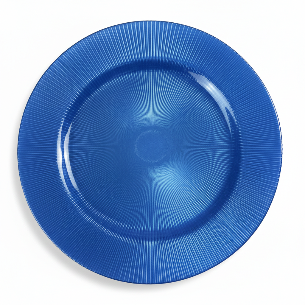 Cobalt Sunburst Glass Charger Plate