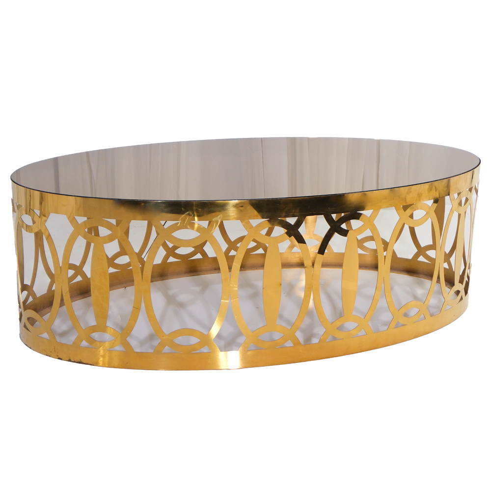 Gold Pattern Coffee Table w/ Black Top