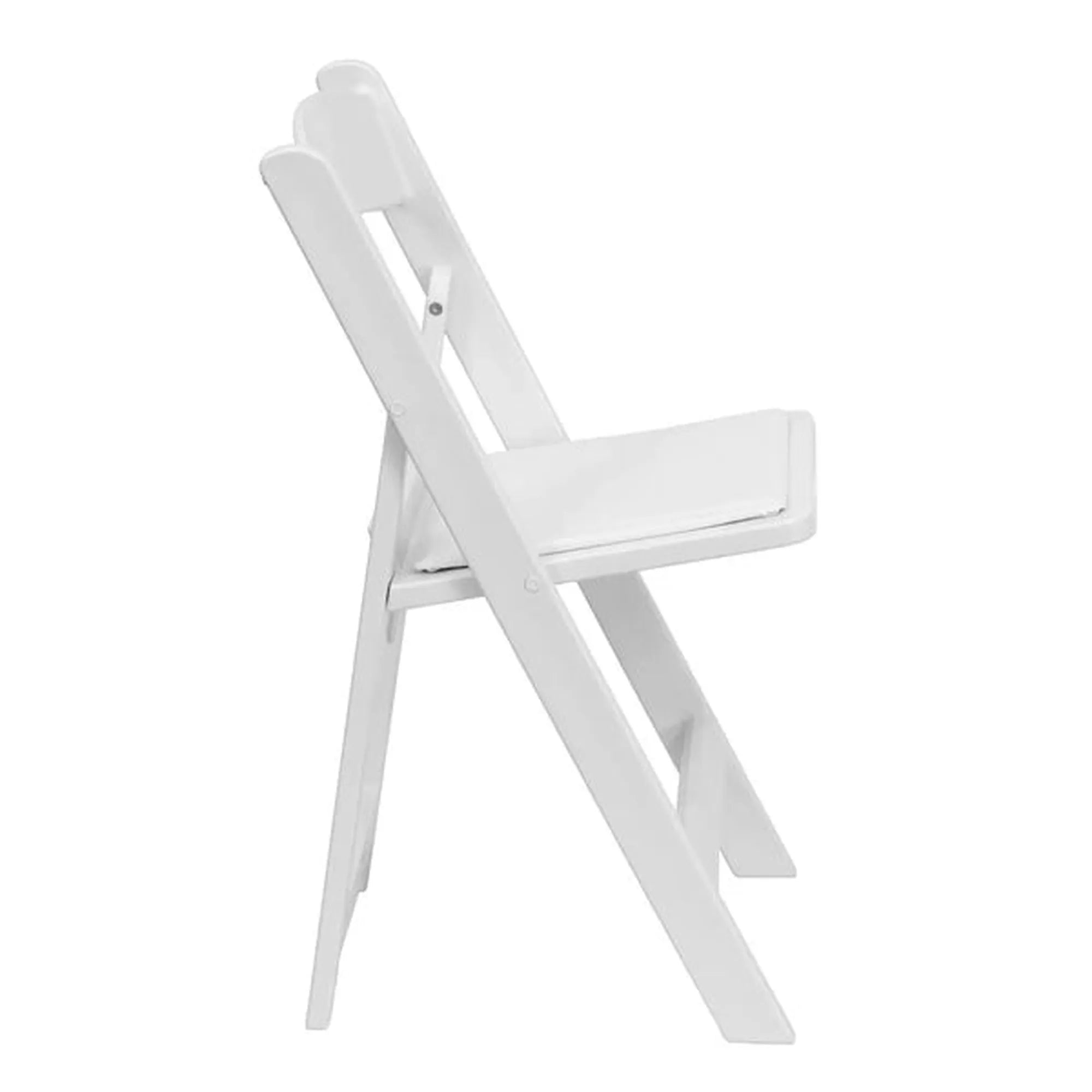 White Resin Folding Chair w/ Padded Seat
