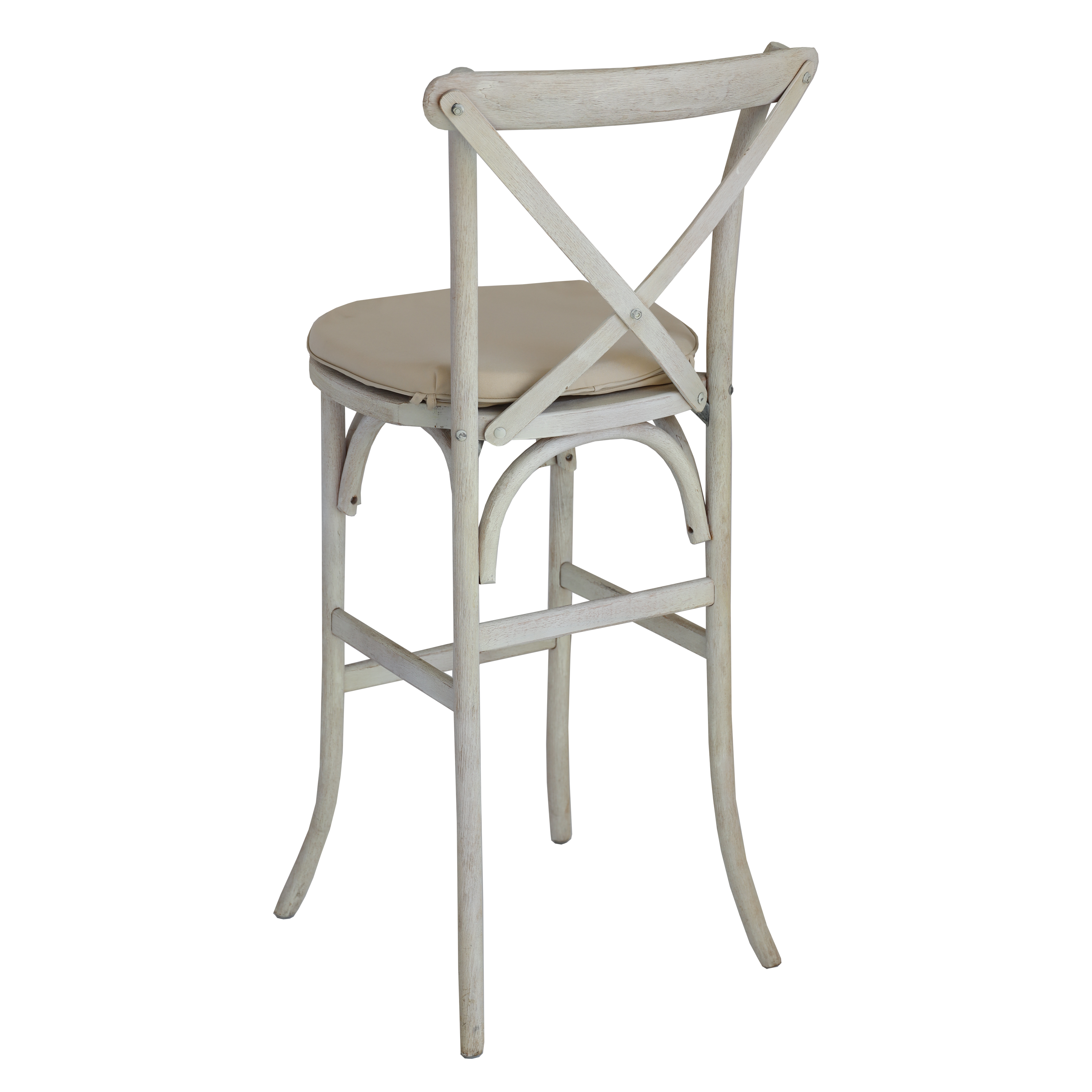 White Washed X-Back Barstool