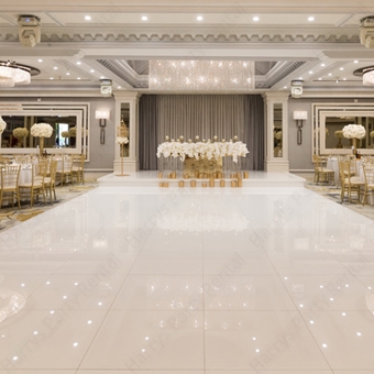 White Glossy Seamless Dance Floor - Palace Party Rental